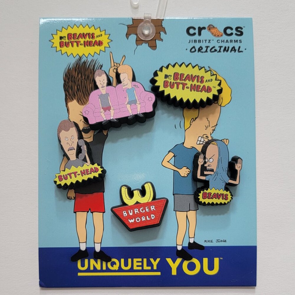 CROCS charms Beavis and Butthead 5-Pack Jibbitz shoe charms /Nickelodeon - new